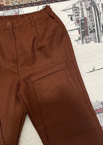 Kahverengi Kadın Pamuklu Pantolon - Görsel 2