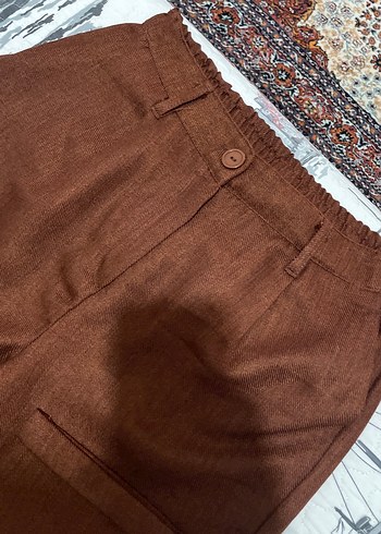 Kahverengi Kadın Pamuklu Pantolon - Görsel 3