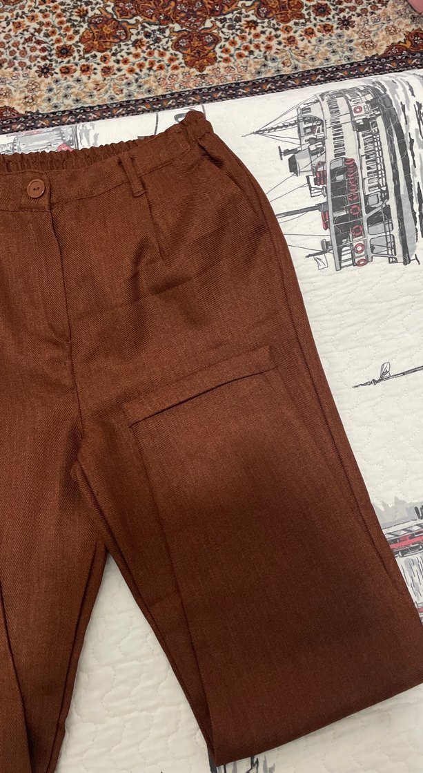 Kahverengi Kadın Pamuklu Pantolon - Görsel 2