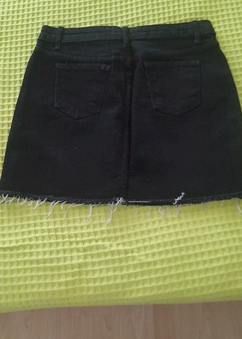 Stradivarius Siyah Kot Mini Etek, Kemerli, Normal Boy