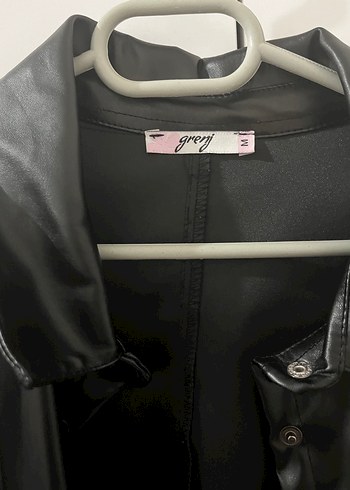 Siyah Deri gömlek - Görsel 2