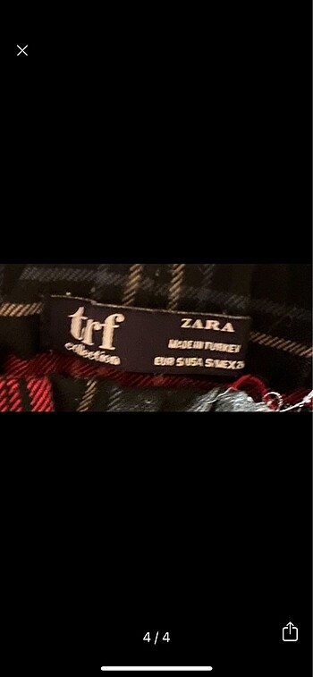 s Beden bordo Renk Zara Ekose Pantalon