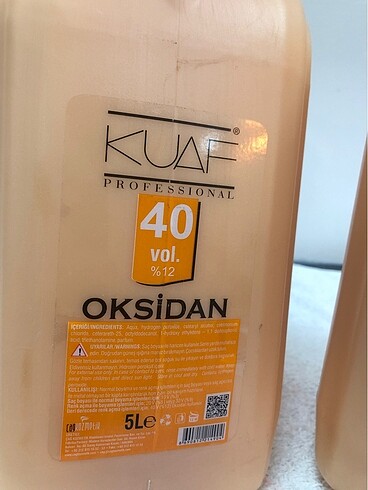 Kuaf Oksidan Krem 40 Volüm 5 L