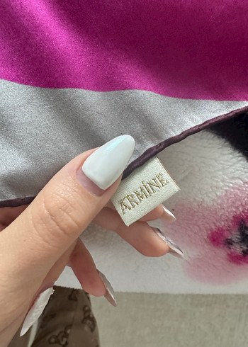 Pembe Gri Desenli Bohem Kadın Eşarp ARMİNE - Görsel 3