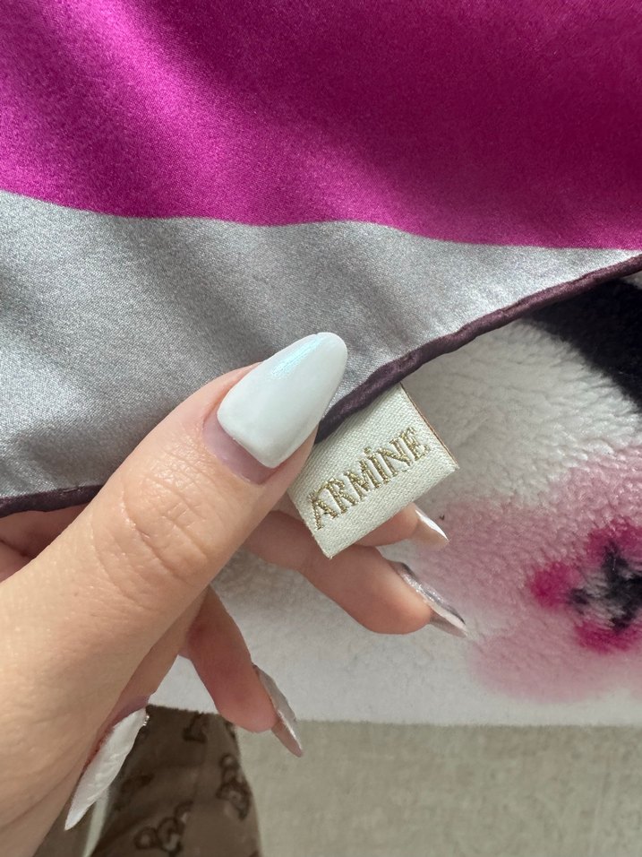 Pembe Gri Desenli Bohem Kadın Eşarp ARMİNE - Görsel 3