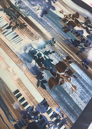 ARMİNE Bohem Stil Mavi Kadın Eşarp - Görsel 4