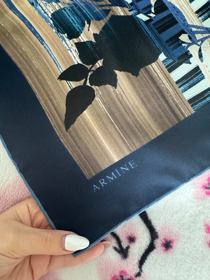 ARMİNE Bohem Stil Mavi Kadın Eşarp - Görsel 3