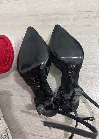 Siyah Rugan Tokalı Stiletto - Görsel 4