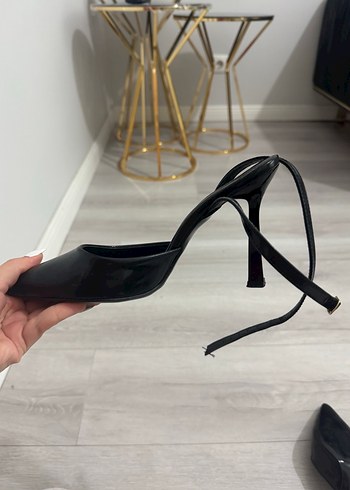 Siyah Rugan Tokalı Stiletto - Görsel 6