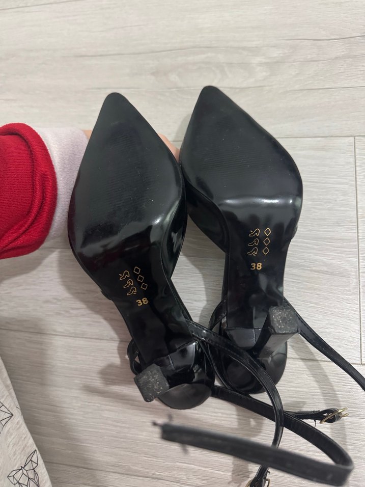 Siyah Rugan Tokalı Stiletto - Görsel 4