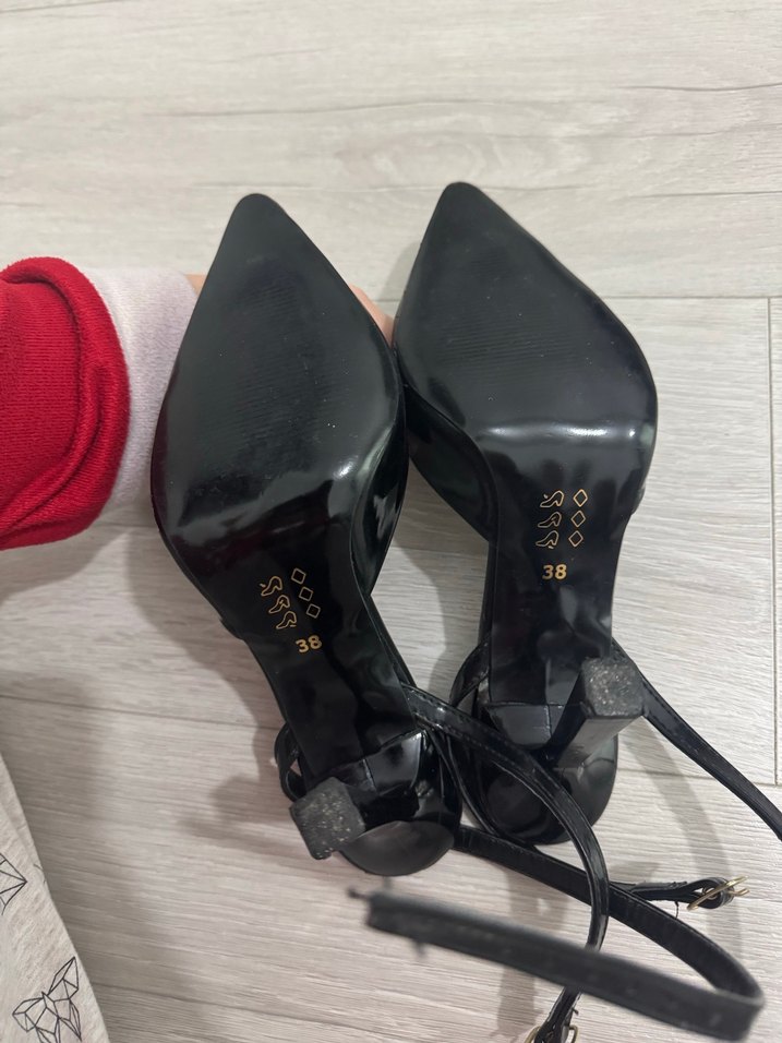 Siyah Rugan Tokalı Stiletto - Görsel 5