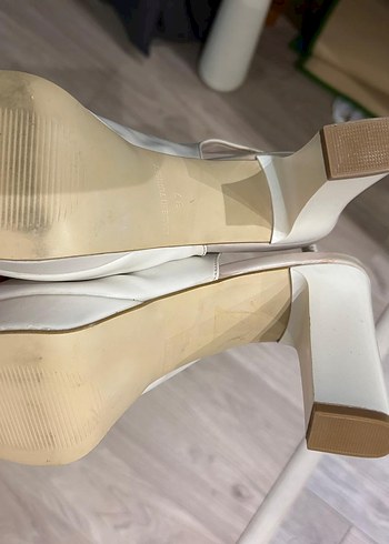 Beyaz Platform Topuklu  Abiye Ayakkabı - Görsel 3