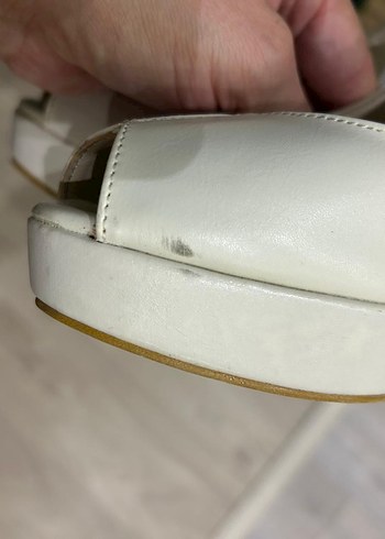 Beyaz Platform Topuklu  Abiye Ayakkabı - Görsel 4