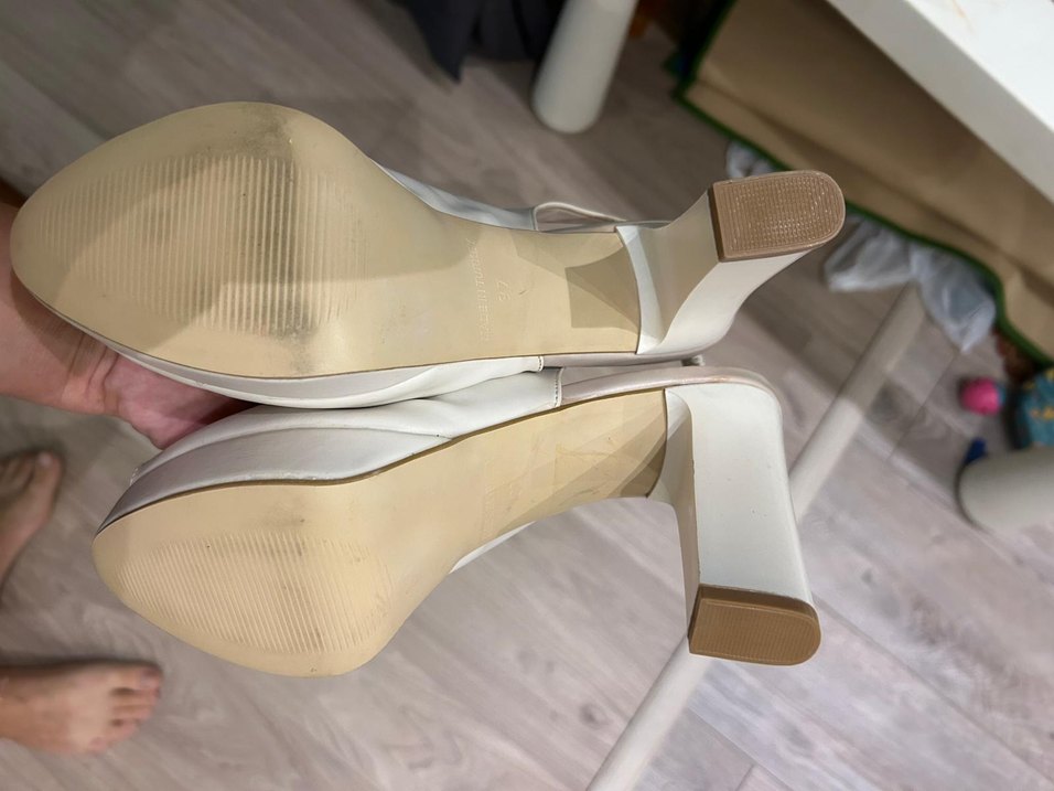 Beyaz Platform Topuklu  Abiye Ayakkabı - Görsel 3