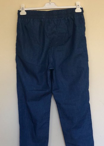 l Beden lacivert Renk Lacivert Bol Kesim Midi Denim Kadın Pantolon