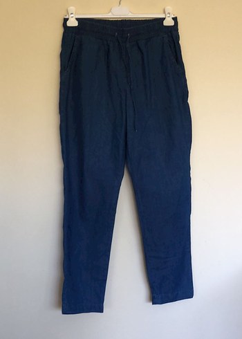 Lacivert Bol Kesim Midi Denim Kadın Pantolon