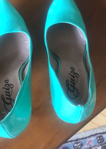 Parlak Turkuaz Stiletto Topuklu Kadın Ayakkabı - Görsel 5