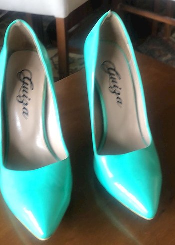 Parlak Turkuaz Stiletto Topuklu Kadın Ayakkabı - Görsel 4