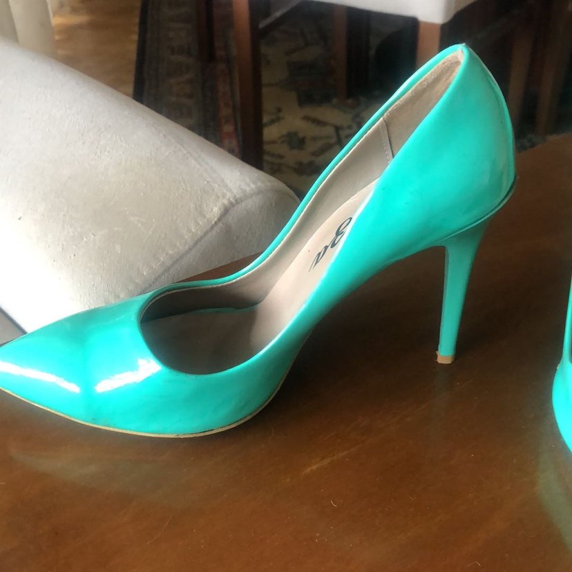 Parlak Turkuaz Stiletto Topuklu Kadın Ayakkabı - Görsel 2