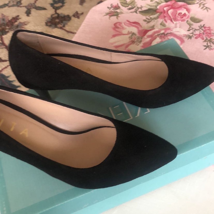 Siyah Süet Bağcıklı Stiletto Topuklu Ayakkabı - Görsel 5