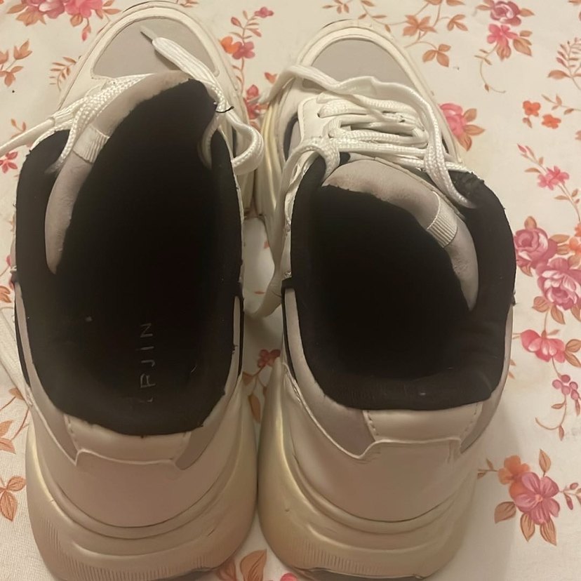 Beyaz Bağcıklı Stiletto Topuklu Sneakers - Görsel 3