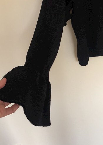 Kadın Siyah Örgü Uzun Kollu Bluz - Görsel 3