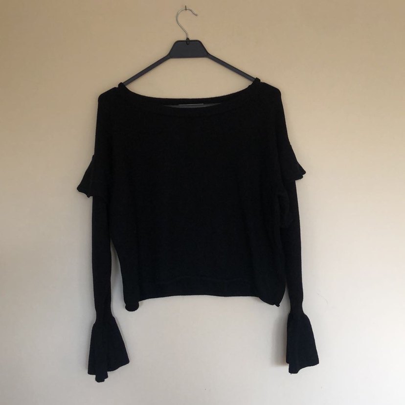 Kadın Siyah Örgü Uzun Kollu Bluz - Görsel 2