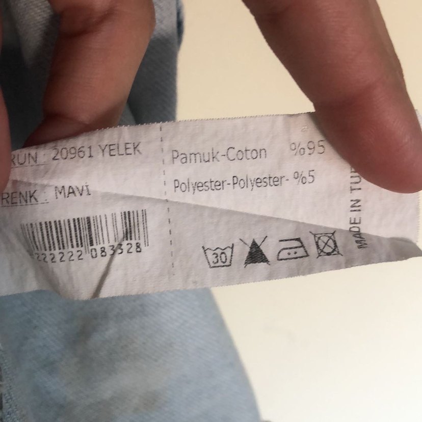 Düğmeli Kolsuz Denim Yelek boy 45 en 40 - Görsel 4