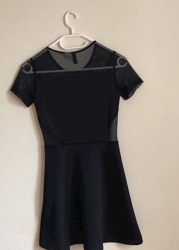 Siyah Transparan Detaylı Midi Gotik Elbise - Görsel 4