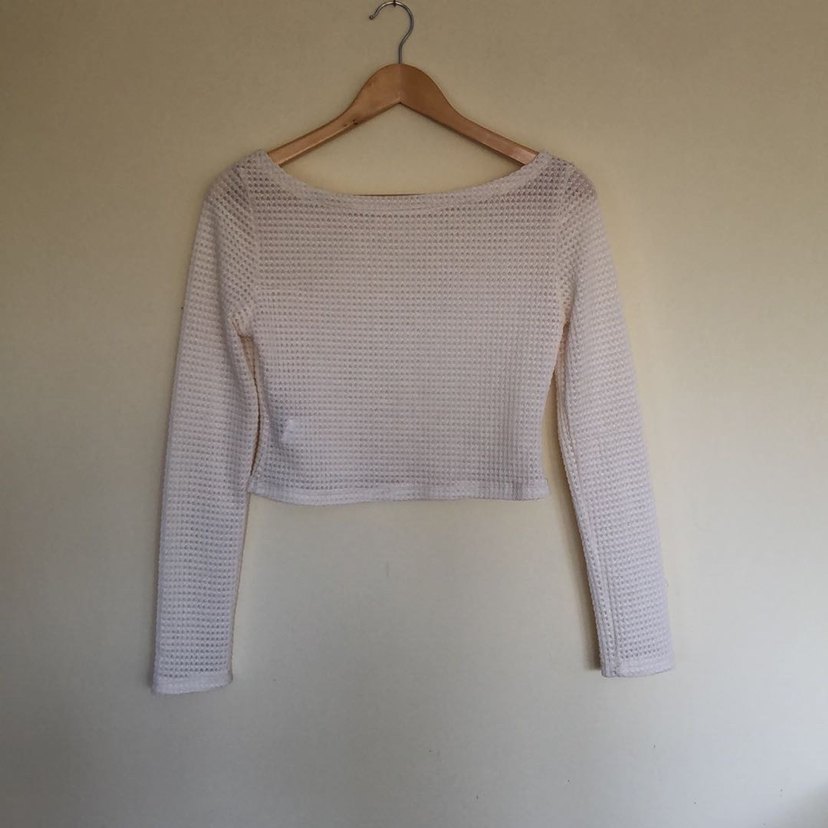 Uzun Kollu Beyaz Örgü Kadın Kazak - Görsel 4