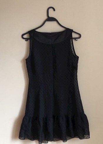 Siyah Midi Kolsuz Fırfırlı Elbise boy 85 en 40 - Görsel 7