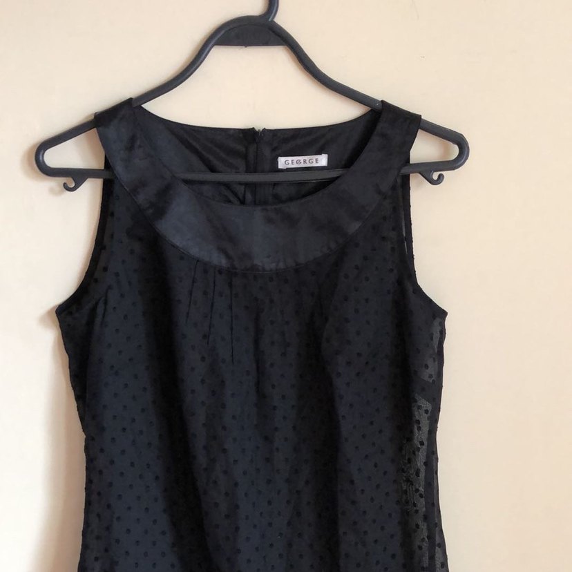 Siyah Midi Kolsuz Fırfırlı Elbise boy 85 en 40 - Görsel 3