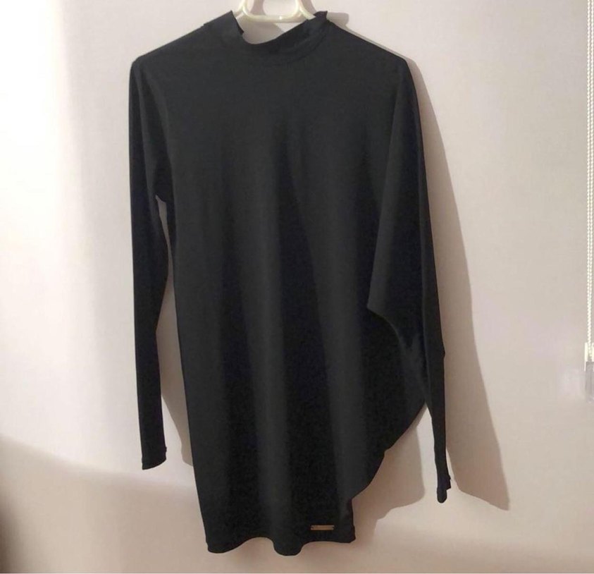 Siyah Uzun Kollu Midi Tunik - Görsel 2