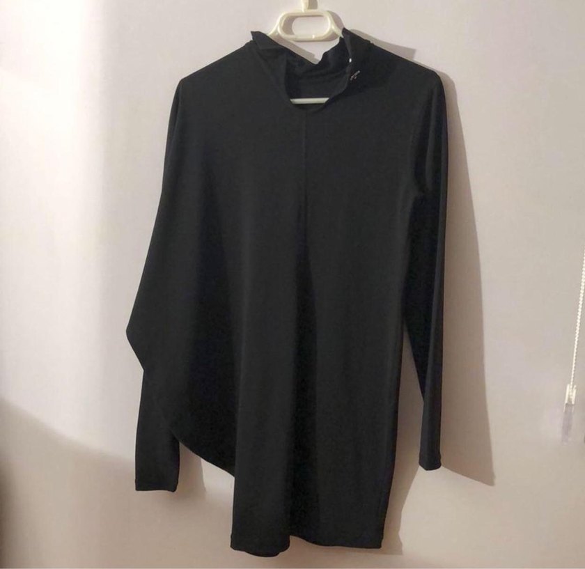 Siyah Uzun Kollu Midi Tunik - Görsel 5