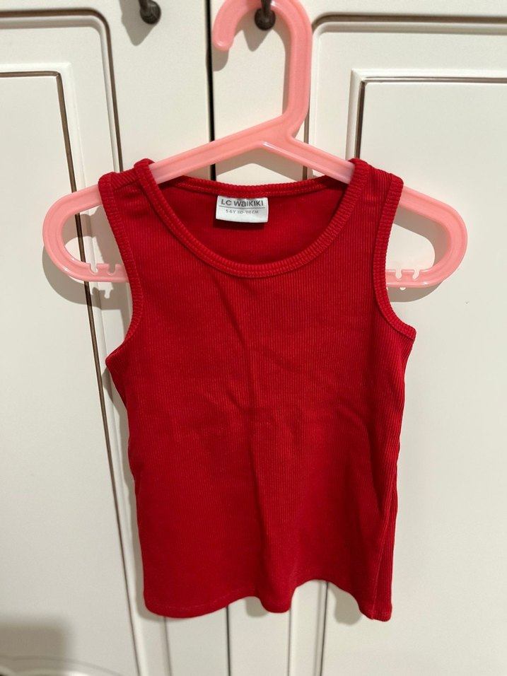 Parlak Kırmızı Baskılı Çocuk Atlet - Görsel 3