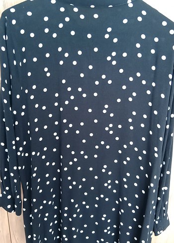 diğer Beden siyah Renk Siyah Puantiyeli Uzun Kollu Bluz 4 xl