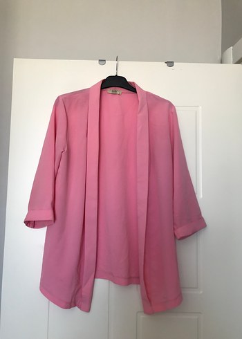 Pembe Midi Kadın Blazer Ceket