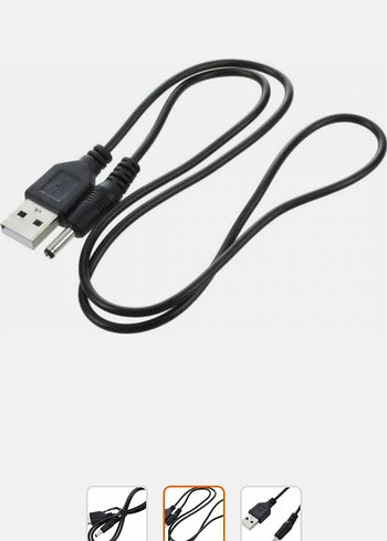 Siyah USB laptop tablet şarj kablosu - Görsel 2