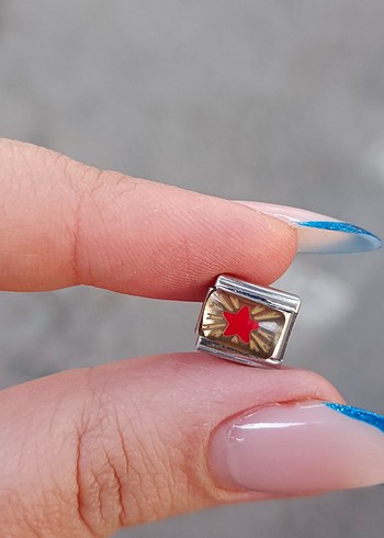 Retro Kırmızı Yıldız Charm nomination italyan - Görsel 3