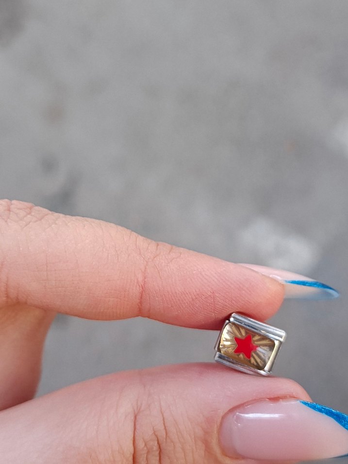 Retro Kırmızı Yıldız Charm nomination italyan - Görsel 4