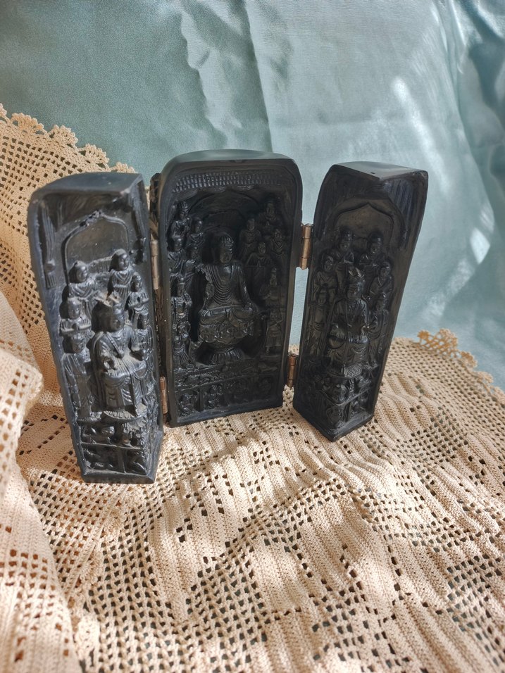 Siyah Katlanabilir Budist Heykeli - Görsel 2