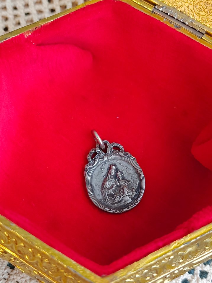 Antika 925 gümüş kolye ucu ikona - Görsel 3