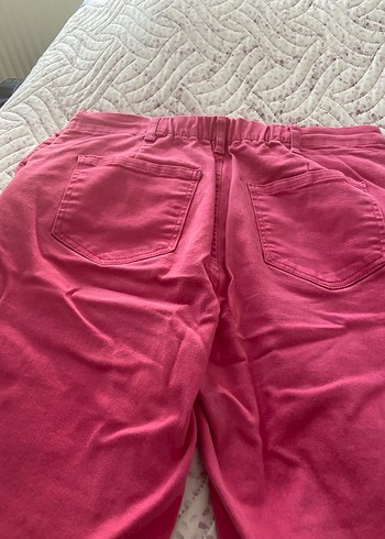 Pembe Kadın Midi Pamuk Pantolon - Görsel 3