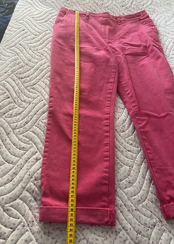 Pembe Kadın Midi Pamuk Pantolon - Görsel 6