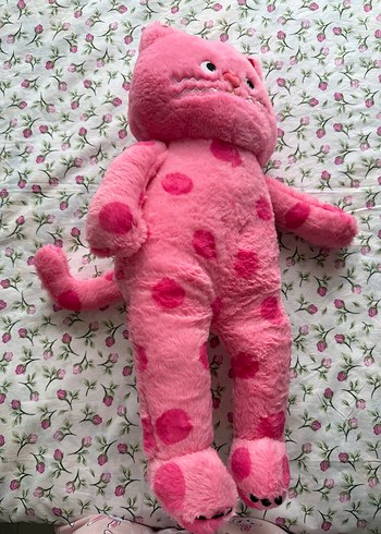 Pembe Noktalı Peluş Kedi Oyuncak