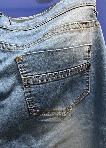 Kadın Mavi Renk Kot Pantolon - Görsel 6