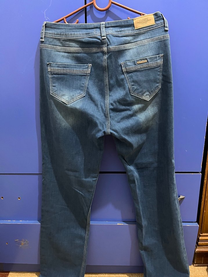 Mavi Renk Kadın Normal Kesim Midi Boy Kot Pantolon - Görsel 4