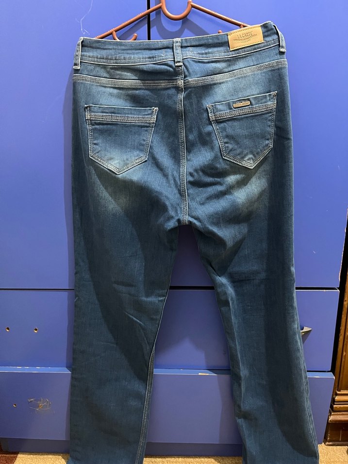 Mavi Renk Kadın Normal Kesim Midi Boy Kot Pantolon - Görsel 3