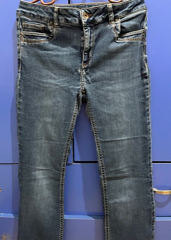 Kadın Lacivert Normal Boy Denim Pantolon Likralı - Görsel 2