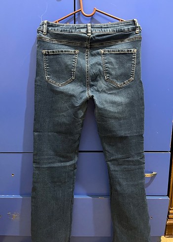 Kadın Lacivert Normal Boy Denim Pantolon Likralı - Görsel 3